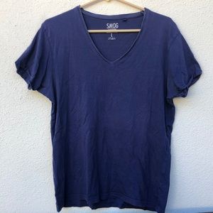 SMOG Clothing dark blue v-neck shirt